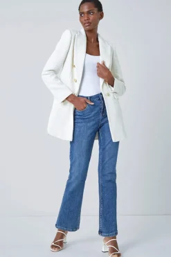 Roman Ivory Tailored Longline Boucle Jacket