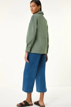 Roman Khaki Buttoned Safari Jacket