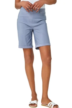 Roman Light Grey  Turn Up Stretch Shorts