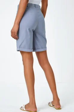 Roman Light Grey  Turn Up Stretch Shorts