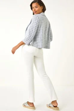 Roman Lilac Textured Check Print Collar & Revere Blazer