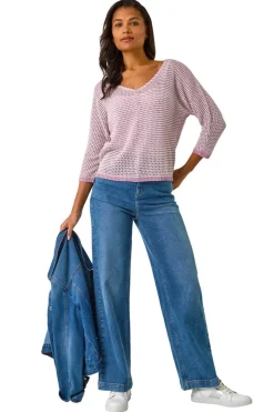 Roman Mauve Stitch Detail Knit Jumper