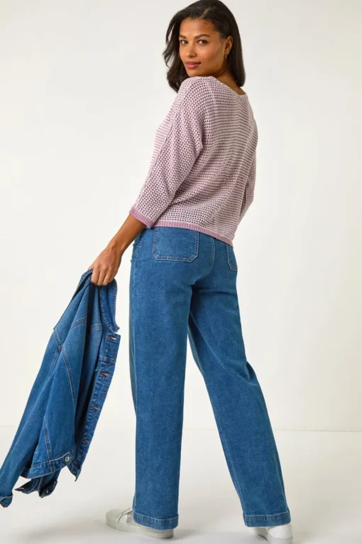 Roman Mauve Stitch Detail Knit Jumper