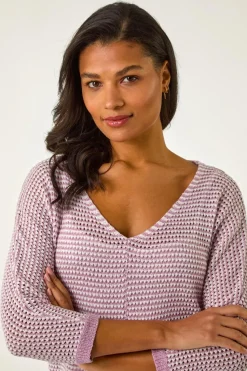 Roman Mauve Stitch Detail Knit Jumper