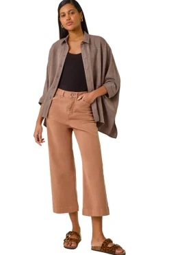 Roman Mocha Boxy Relaxed Blouse