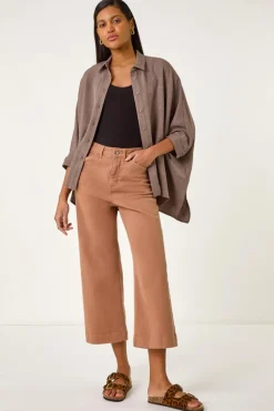 Roman Mocha Boxy Relaxed Blouse