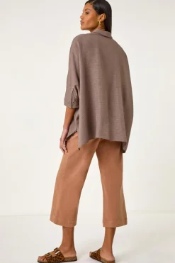 Roman Mocha Boxy Relaxed Blouse