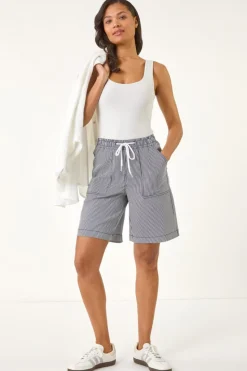 Roman Multi Narrow Stripe Drawcord Shorts