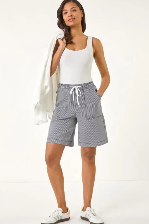 Roman Multi Narrow Stripe Drawcord Shorts