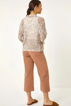Roman Multi Stitch Detail Knit Cardigan