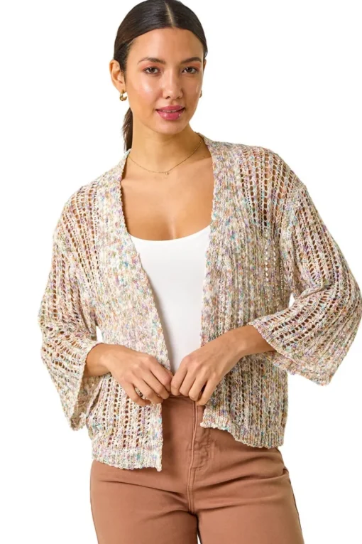 Roman Multi Stitch Detail Knit Cardigan