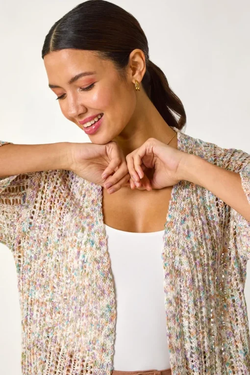 Roman Multi Stitch Detail Knit Cardigan