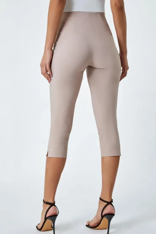 Roman Natural Cropped Stretch Trouser Capri Summer Leggings 3/4 Pedal Pushers