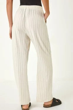 Roman Natural Full Length Linen Mix Trouser