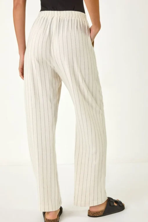 Roman Natural Full Length Linen Mix Trouser