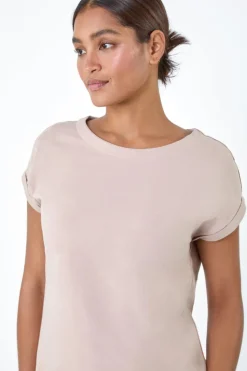 Roman Natural Plain Stretch Cotton Jersey T-Shirt