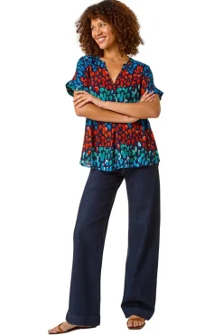 Roman Navy Abstract Spot Print Tunic