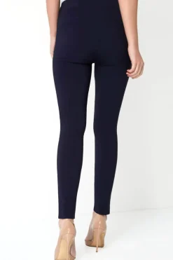 Roman Navy Full Length Elastic Waist Stretch Trousers