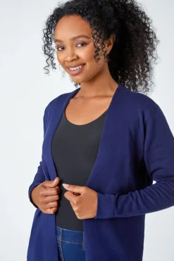 Roman Navy Petite Plain Stretch Cardigan