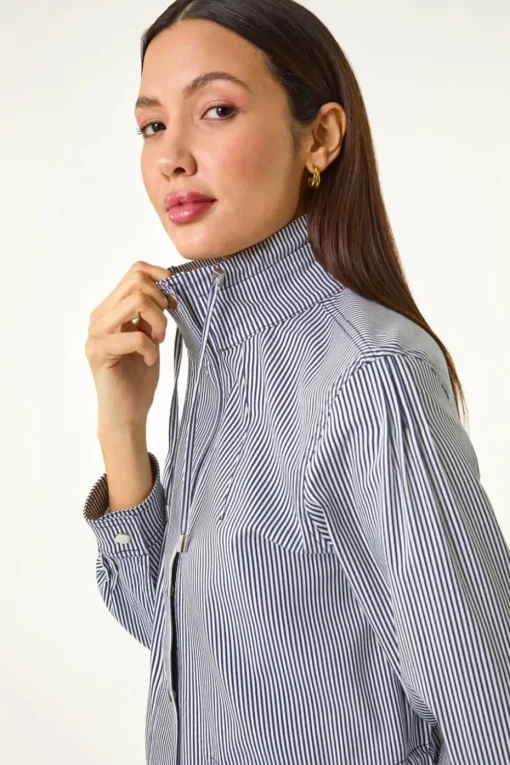 Roman Navy Stripe Safari Jacket