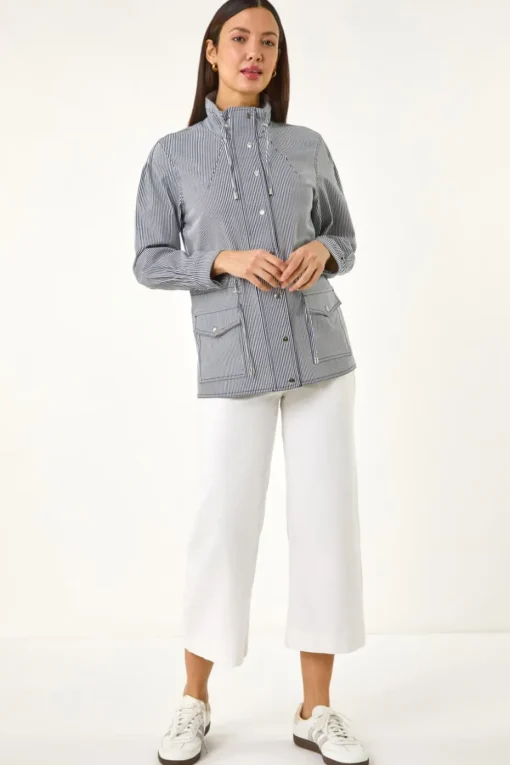 Roman Navy Stripe Safari Jacket