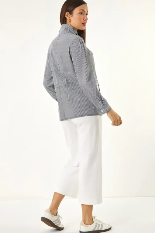 Roman Navy Stripe Safari Jacket