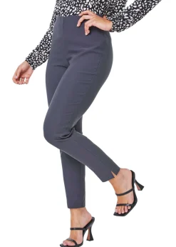 Roman Petite Dark Grey Full Length Stretch Trousers