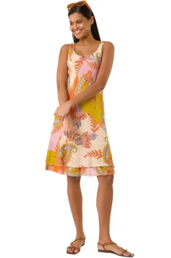 Roman Pink Paisley Double Layer Dress