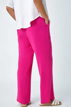 Roman Pink Petite Linen Mix Trousers