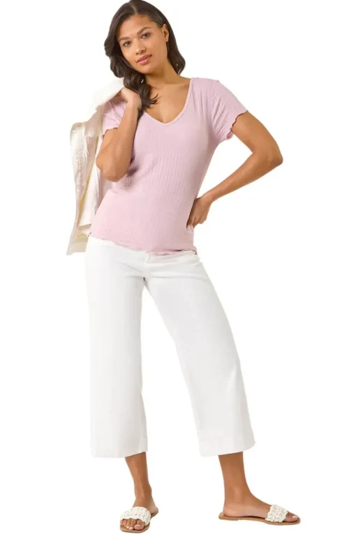 Roman Pink Textured Lettuce Edge Top