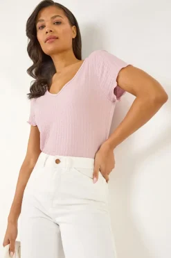 Roman Pink Textured Lettuce Edge Top