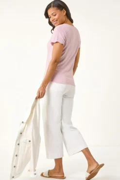 Roman Pink Textured Lettuce Edge Top