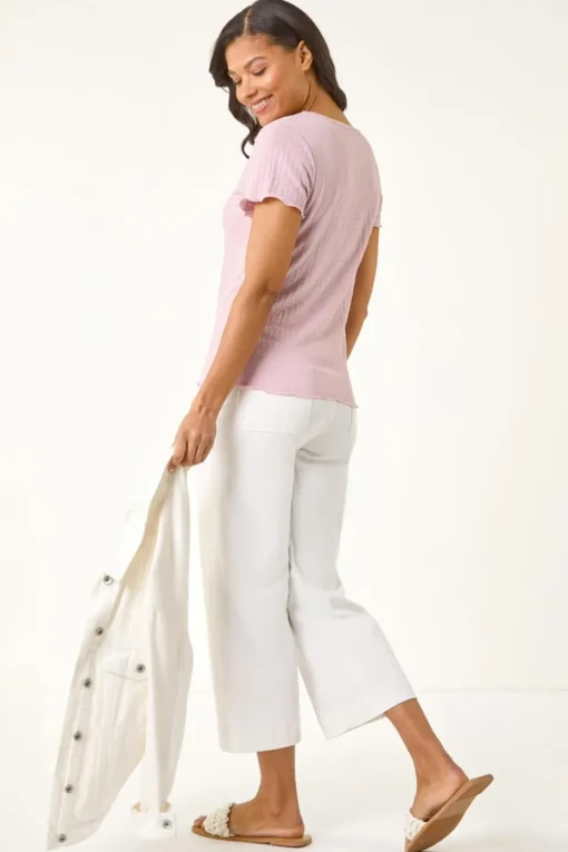 Roman Pink Textured Lettuce Edge Top