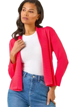 Roman Red Ribbed Detail Shrug