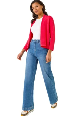 Roman Red Ribbed Detail Shrug