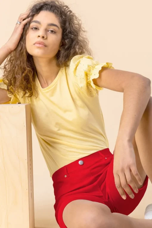 Roman Red Turn Up Stretch Shorts