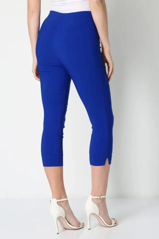 Roman Royal Blue Cropped Stretch Trouser Capri Summer Leggings 3/4 Pedal Pushers