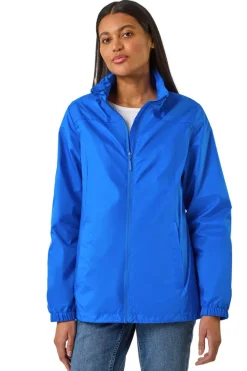 Roman Royal Blue Shower Resistant Funnel Neck Jacket