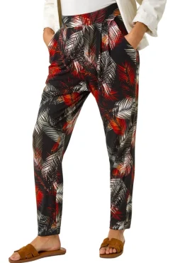 Roman Rust Leaf Print Harem Trouser