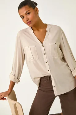 Roman Stone Buttoned Pocket Shirt