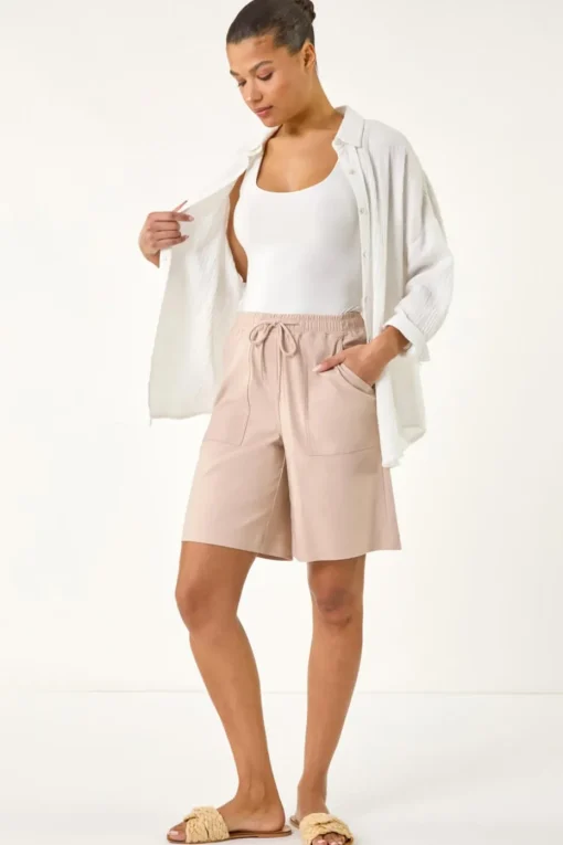 Roman Stone Drawcord Detail Pocket Shorts