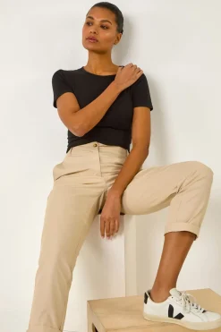 Roman Stone Plain Cotton Chino Trousers
