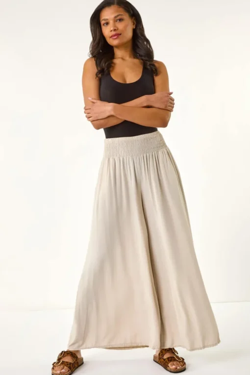 Roman Stone Relaxed Wide Leg Trouser