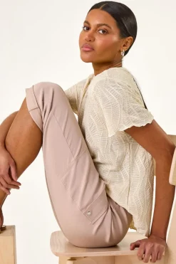 Roman Stone Turn Up Stretch Cargo Trousers