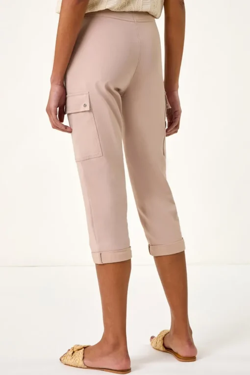 Roman Stone Turn Up Stretch Cargo Trousers
