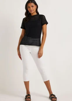 Rosie White Cropped Pull On Jeggings