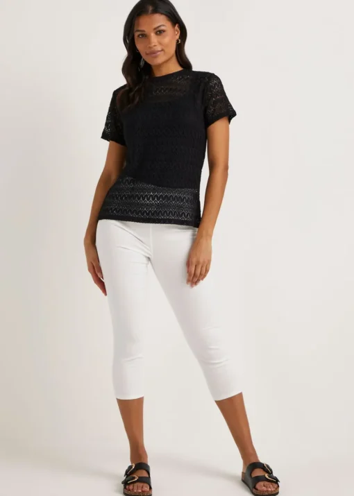 Rosie White Cropped Pull On Jeggings
