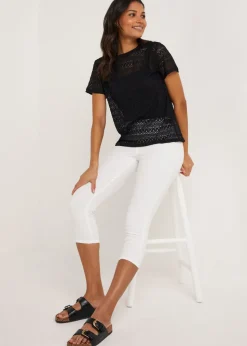 Rosie White Cropped Pull On Jeggings