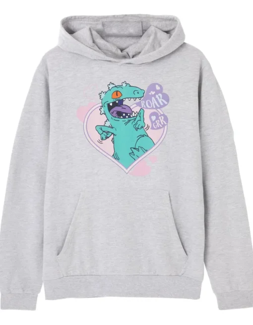 Rugrats Reptar Love Grey Marl Hoodie
