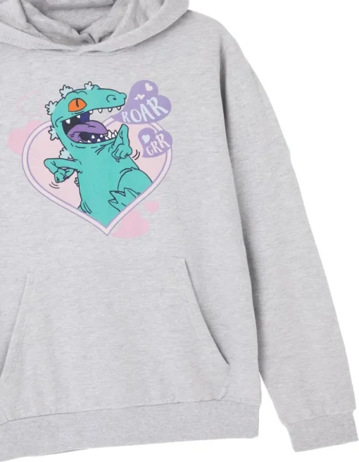 Rugrats Reptar Love Grey Marl Hoodie